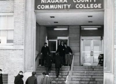 Entrance at the original Niagara Falls campus, circa 1967