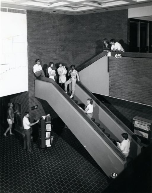Stairway at A-building, circa 1980