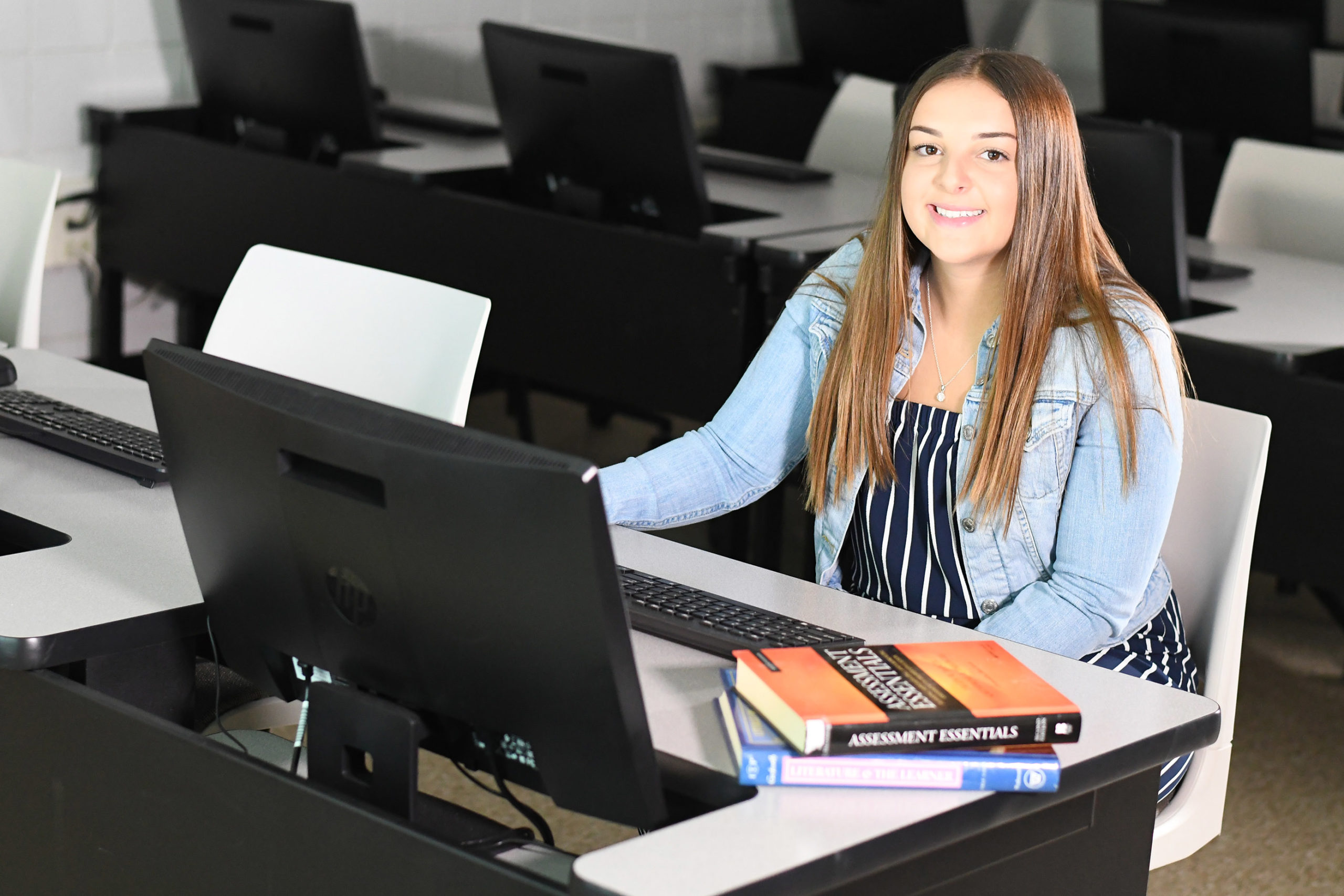 student on computer