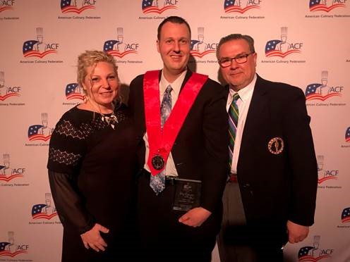 Dorothy Morton, ACF of Greater Buffalo Chapter President, Chef Scott Steiner, Mark Wright, American Academy of Chefs National Chair