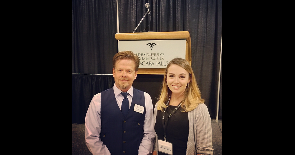 NCCC’s ACE Coordinator, Madison Ebsary (right), is pictured with the 2020-21 NCLCA Vice President, Michael Frizell.