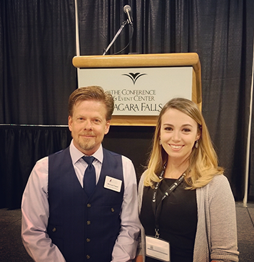 NCCC’s ACE Coordinator, Madison Ebsary (right), is pictured with the 2020-21 NCLCA Vice President, Michael Frizell.
