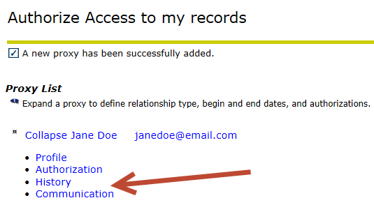 authorize access to my records