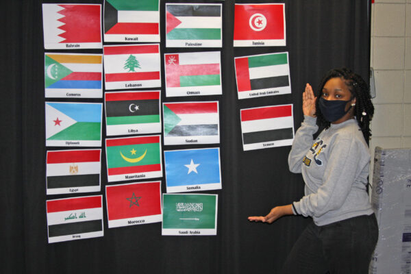 Students celebrate Arab American Heritage month with Student Life in April 2021.