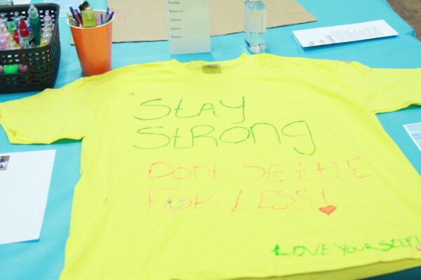 Students participated in the annual “Clothesline Project,” raising awareness and support for survivors of abuse and violence.